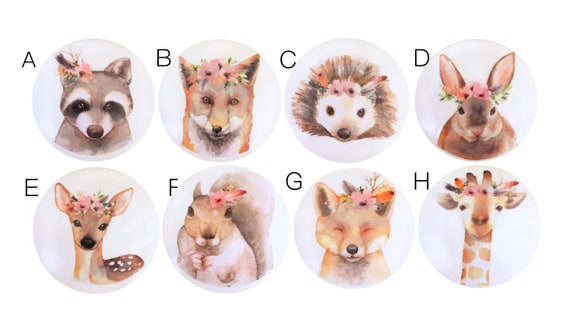 Woodland Drawer Knobs Decorative Dresser Knobs Forrest Animal Etsy