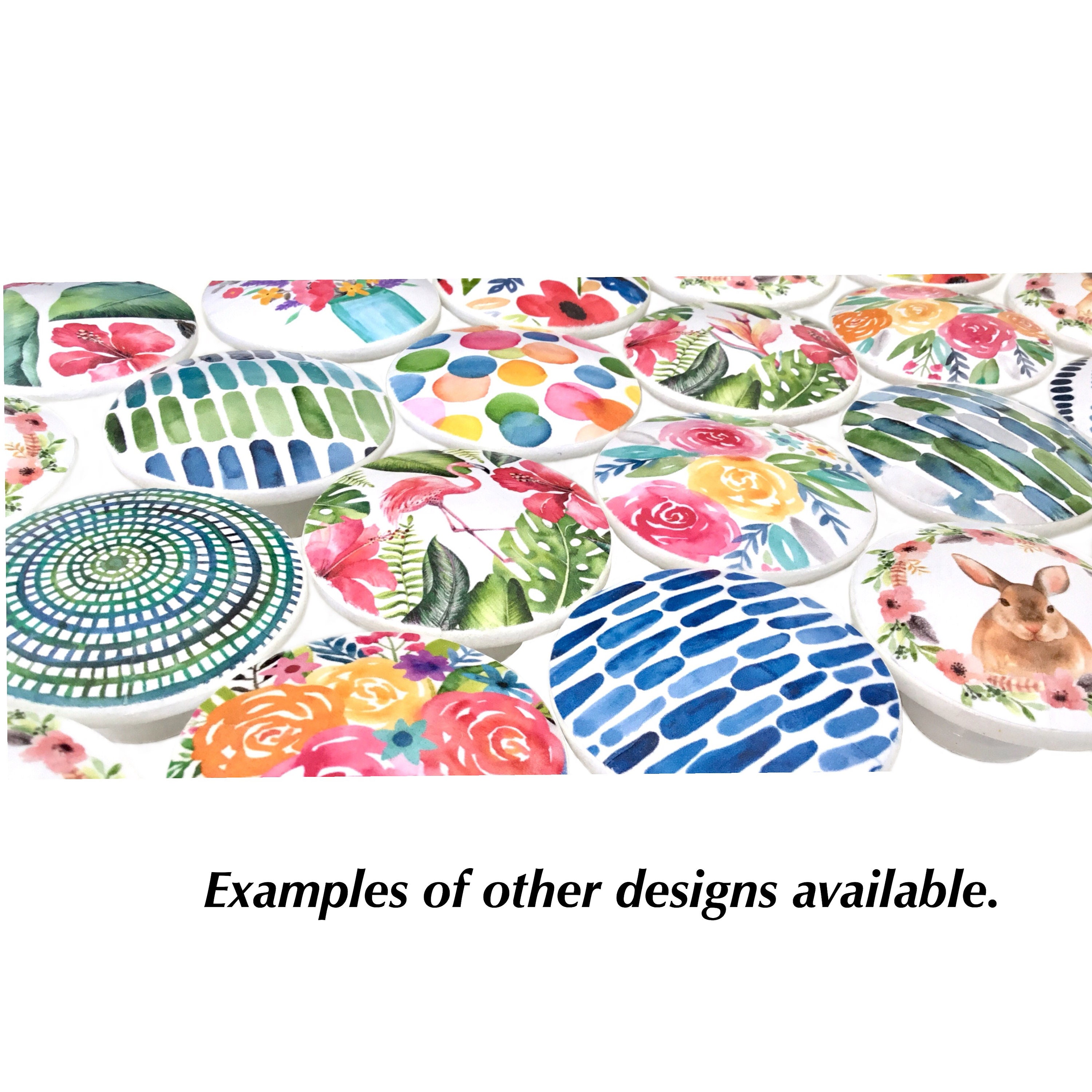 Azul verde amarillo Dresser cajón perillas decorativo | Etsy