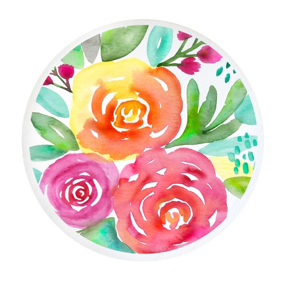Colorful Drawer Knobs Decorative Dresser Knobs Watercolor Etsy