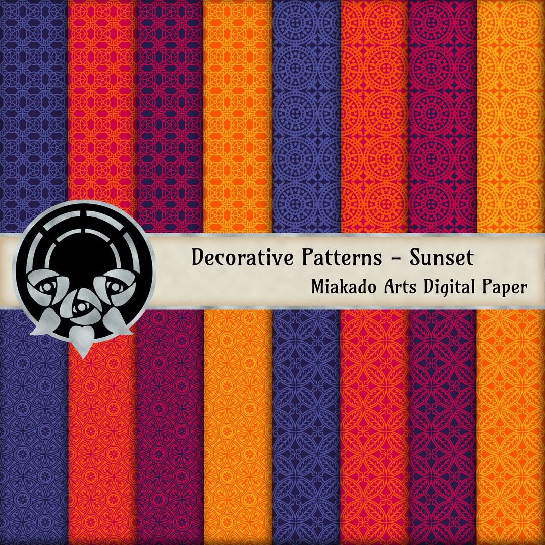 Decorative Patterns - Sunset - Digital Download - 16 300 DPI JPEG ...