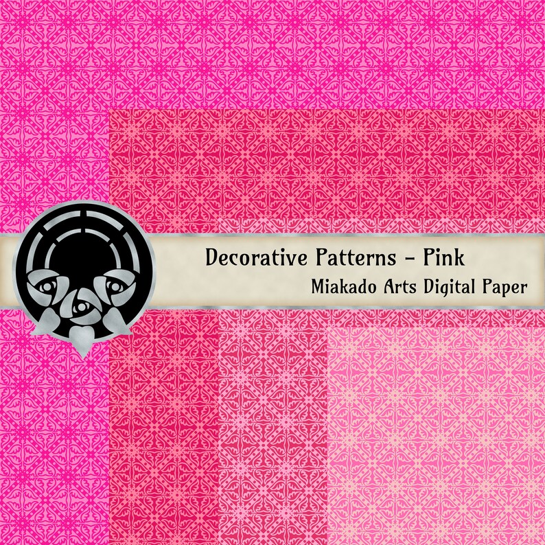 Pink Decorative Patterns Decorative Patterns - Pink - Digital Download - 16 300 DPI JPEG Images ...