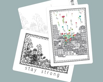 Set of 6 postcards "for you, stay strong" - Set of 6 postcards "for you, stay strong"