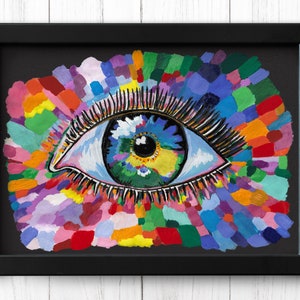 Eye Wall Art, Ukraine Eye, Pray for Ukraine, Blue and yellow, Ukrainian seller, Eye Prints, Ukraine Hand-drawn Painting, Digital download