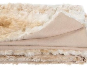 Alpaca Fur Throw / Luxury Baby Alpaca Fur Blanket / Natural Light champagne Baby Alpaca Fur Throw Blanket/ Alpaca fur throw