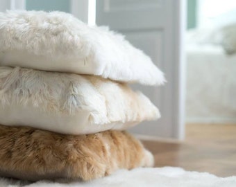 100% Baby Alpaca Fur Cushion Covers, pillow cover, fur pillow / Cushion alpaca / Alpaca fur