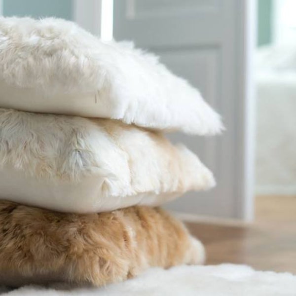 100% Baby Alpaca Fur Cushion Covers, pillow cover,  fur pillow / Cushion alpaca / Alpaca fur