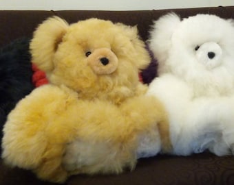 Teddybär - Alpakafell Teddybär - extrem weich / Alpaka Stofftier Plüsch Alpakafell / Bärenfell Teddybär handgefertigt 36in-22in-20in..