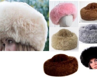 Genuine Baby Alpaca fur hat, Ladies womens FINE Alpaca hat, unisex alpaca hat, russian hat, cossack hat, alpaca fluff, peruvian Activo