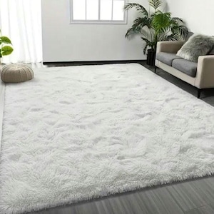 100% Alpaca Rug, Luxurious pearl white Alpaca fur rug, luxurious Alpaca fur rug, rug for the house, rug room, plush very soft rug/+1Fcushion