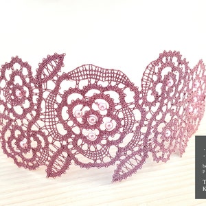 Digital Idrija lace pattern - Roses bracelet