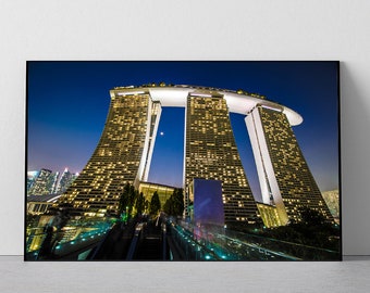 Singapore Gallery Wall Art | Marina Bay Sands Photography | Travel Wall Decor | Gallery Prints | Room Decor | Singapore Prints Wall Art