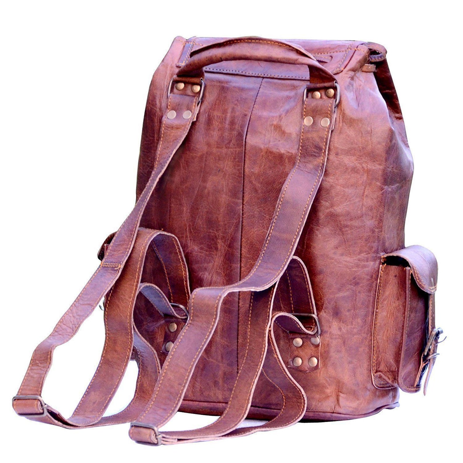 Natural Goat Leather Backpack Leather Purse leather Backpack Etsy