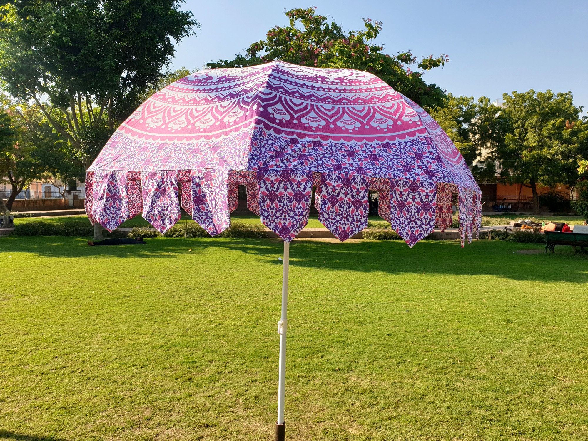 Gartenschirm Indisch Lrge Größe Unikat Art Pool Schirm Strand | Etsy
