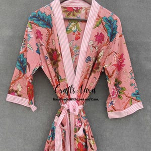 100% Cotton kimono Robes, cotton Kimono, Floral Print Cotton Kimono, Kimono Robes, Oriental Robe, Women&#39;s robes Gift for bridesmaids