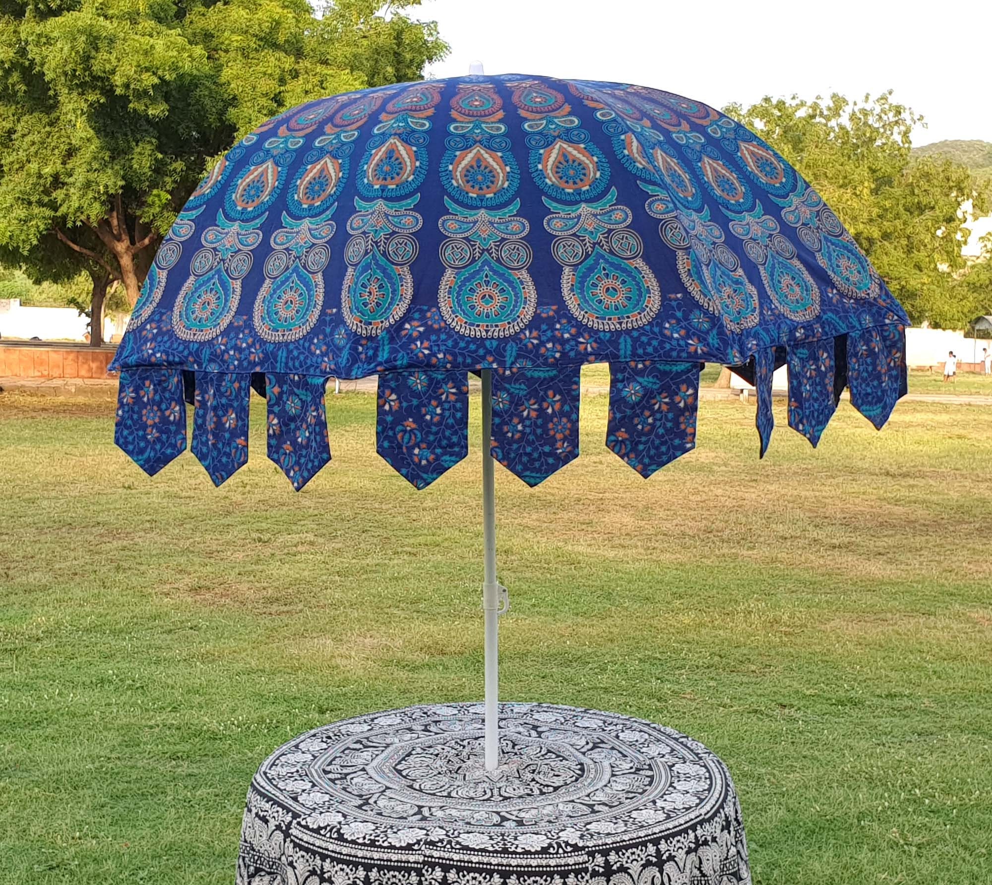 Cotton Indian Garden Umbrella Handmade Patio Garden Umbrella Etsy UK