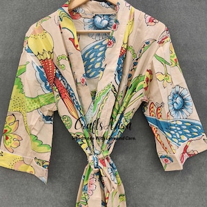 Cotton kimono robe, Indian kimono, robes for wome,Dressing gown ,Cotton Kimono, Beach Cover Up, Lounge Wear, Casual wear Bridesmaid&#39;s gift