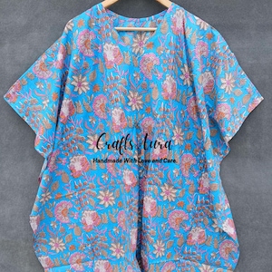 Cotton Kaftan Indian Handmade Kaftan Dress Long Caftan Women Dress Beachwear Dress Gifts For Bridesmaids Dress For To Be Moms