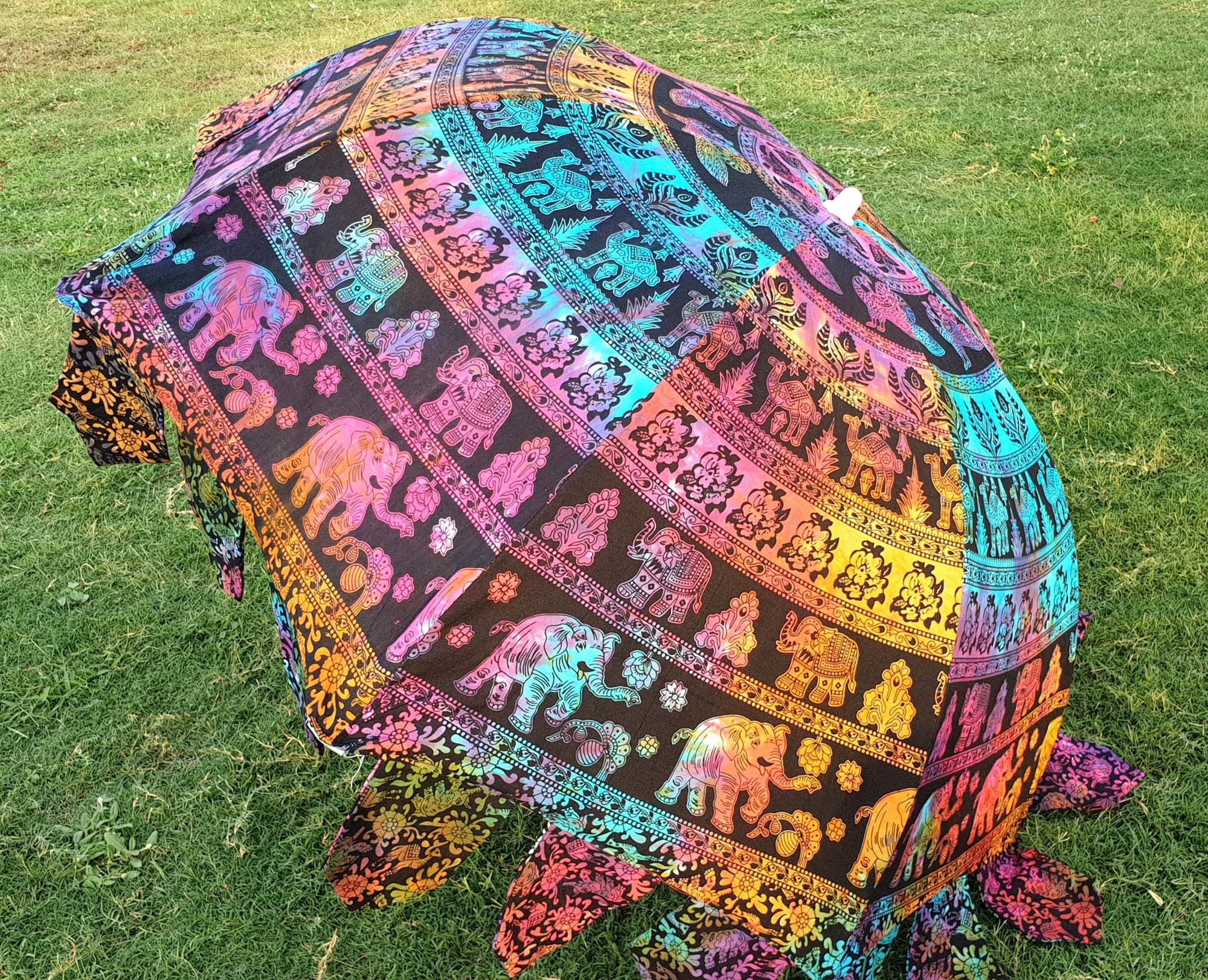 Indian Cotton Multi Garden Umbrella Handmade Patio Garden | Etsy