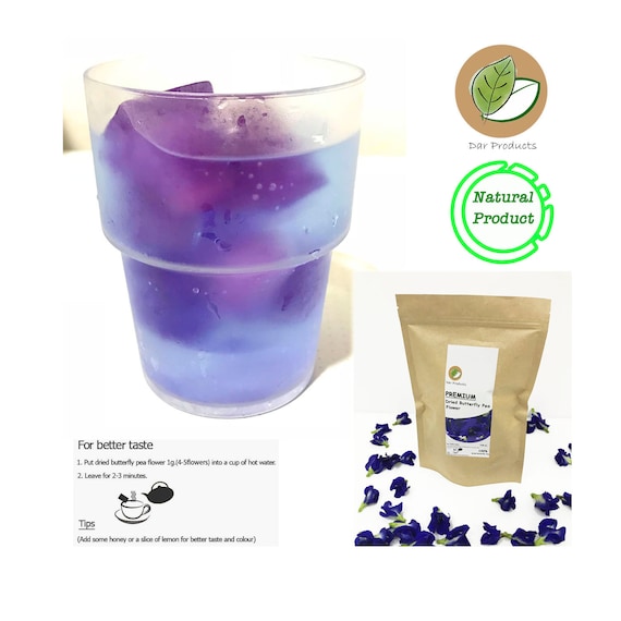 Butterfly Pea Flower Natural Organic Vegan Herbal Blue Tea Loose Leaf Anti Inflammatory L Premium Grade 35oz