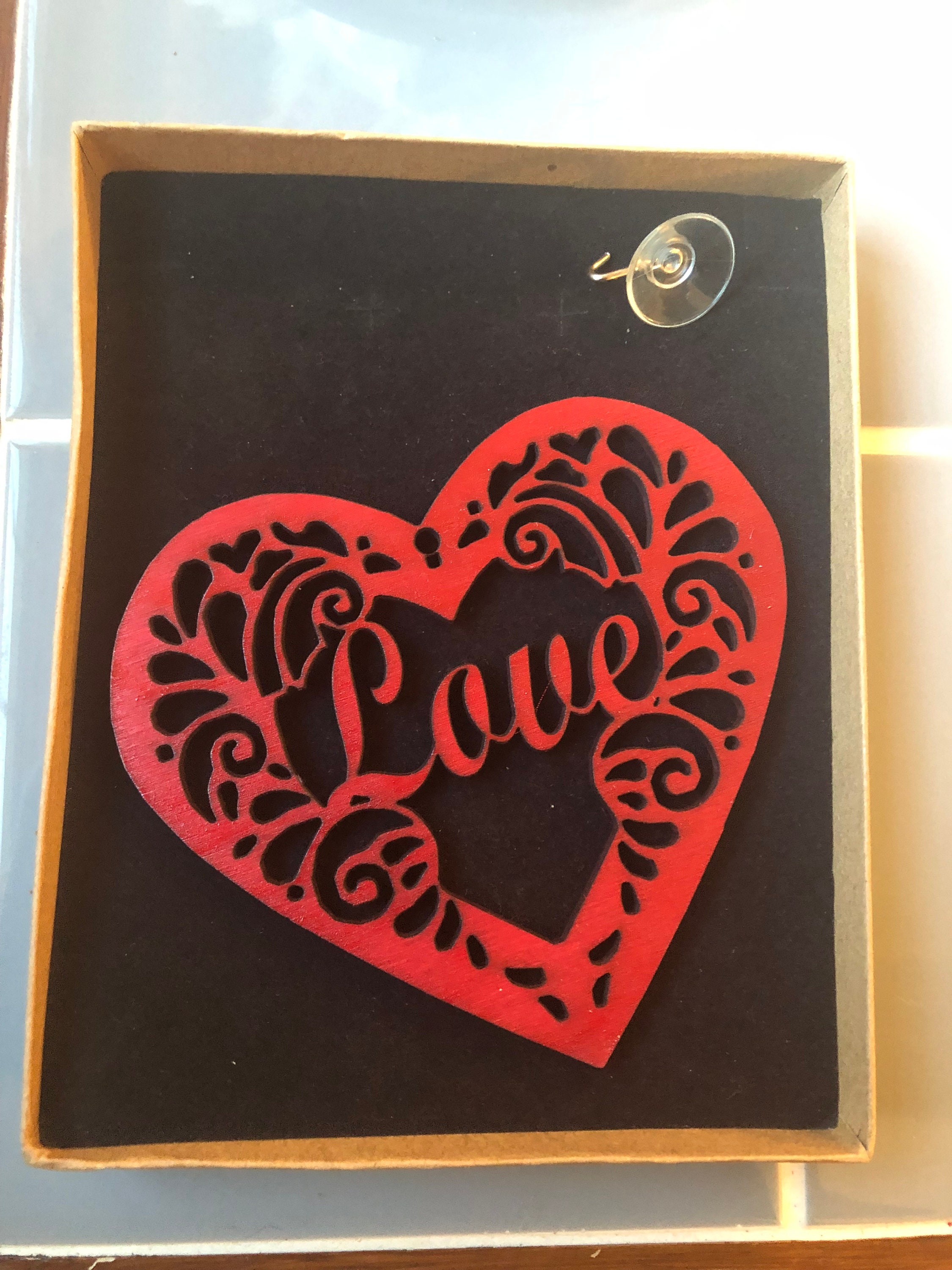 Personalised laser cut heart wood white or red Etsy