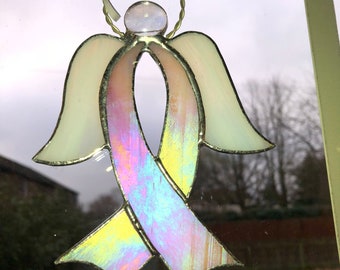 Stained Glass Ribbon Angel