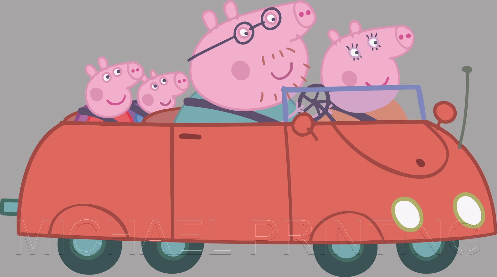Family car Peppa pig svg Peppa pig png Peppa pig clicpart Etsy