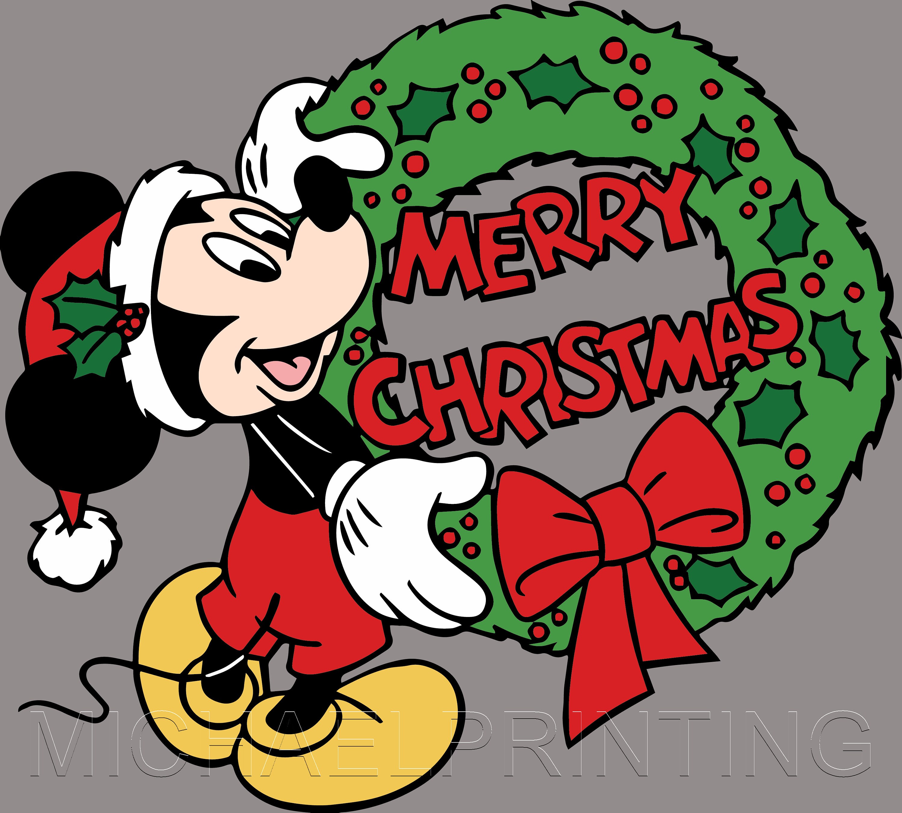 Mickey Mouse Merry Christmas Clipart mickeychristmas Png Etsy Australia