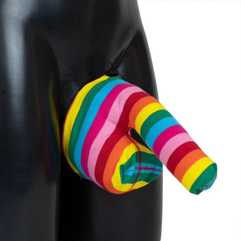 Novelty Fun Rainbow Stripey Cock Sock Etsy 