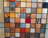 Colorful Squares, Stained glass, Original Tiffany stained glass for a door
