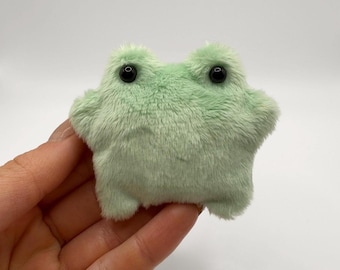 Frog Stuffed Animal, Mini Felt Frog Plush, Cute Soft Toy, Pocket Size Gift, Small Comfort Toy, Animal Lover Gift, Handsewn + Made to Order