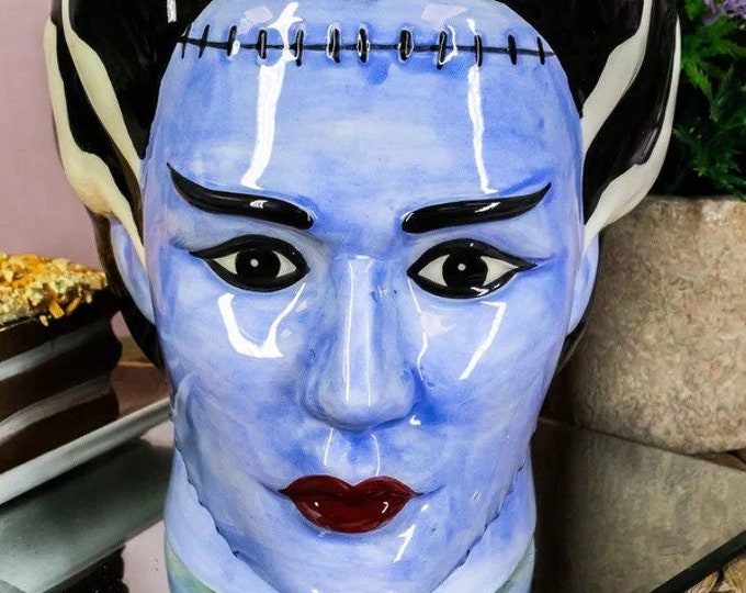 Dracula Mrs Frankenstein Cookie Jar Halloween Ceramic Ghastly Etsy