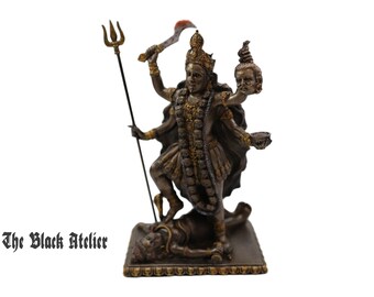 Hindu Devi Goddess Of Time And Death Kali Bhavatārini Figurine Eastern Enlightenment 9 Inches Tall Goddess Figurine