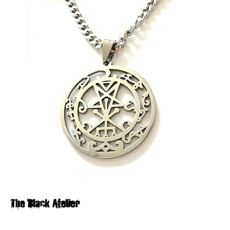 Lilith Sigil Satanic Female Demon sigil Lilith Seal Satanic Black Moon Satanic Gothic Pagan Occult Female Devil Necklace