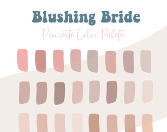 Blushing Bride, Procreate Color Palette Pack, iPad Procreate Tools, Feminine Colors , Color Palette Bundle, Digital Art Palette