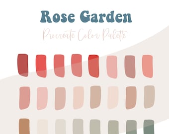 Rose Garden, Procreate Color Palette Pack, iPad Procreate Tools, Feminine Colors , Color Palette Bundle, Digital Art Palette