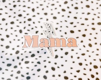 Mama Lighting Bolt | Vinyl Sticker, Cute Sticker, Feminine Sticker, Laptop, Mirror Sticker, Car Sticker, Die Cut
