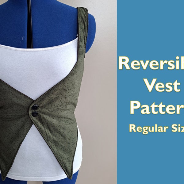 The 'Blake' Waistcoat Reversible Vest PDF Pattern DIY Instant Download