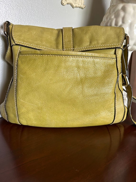 Fossil Olive Green Leather Crossbody Purse - image 2