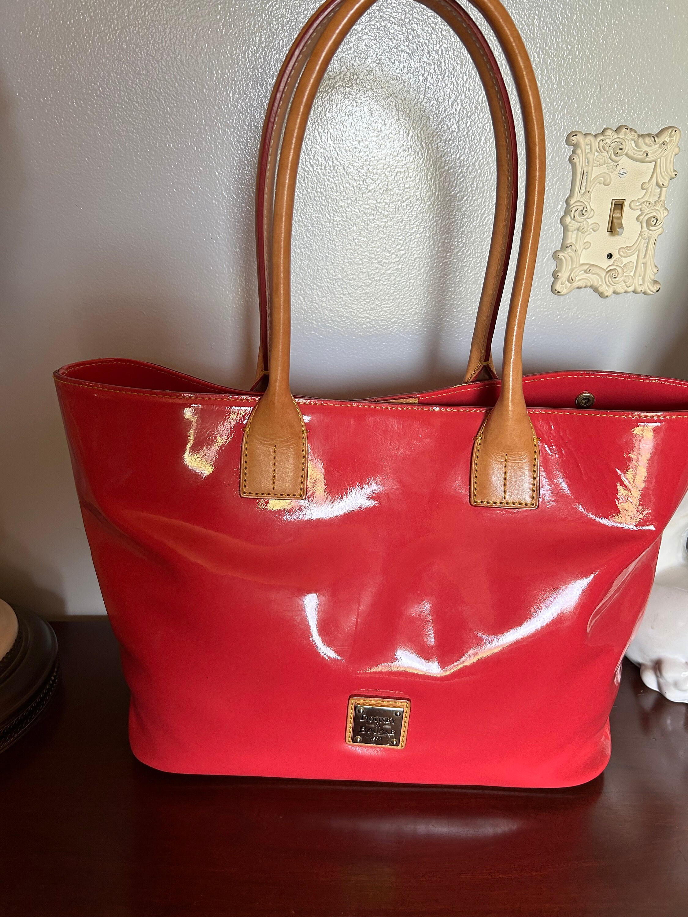 Dooney and Bourke Pink Patent Leather Tote Etsy
