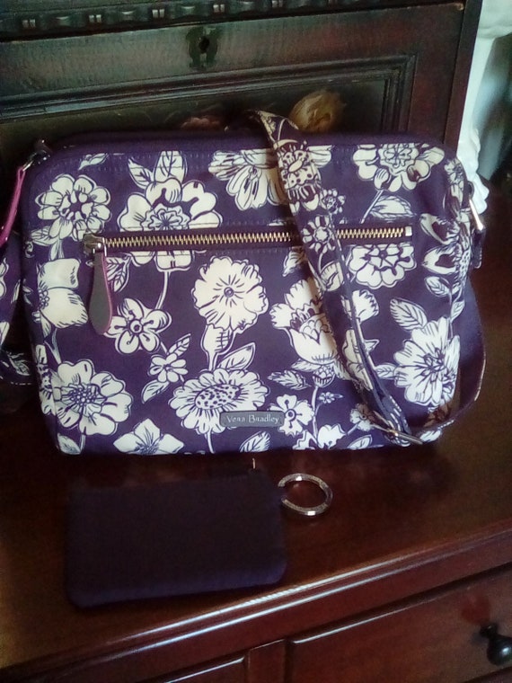 Vera Bradley midnight floral crossbody purse and c