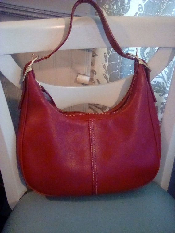 vintage red leather coach Gem