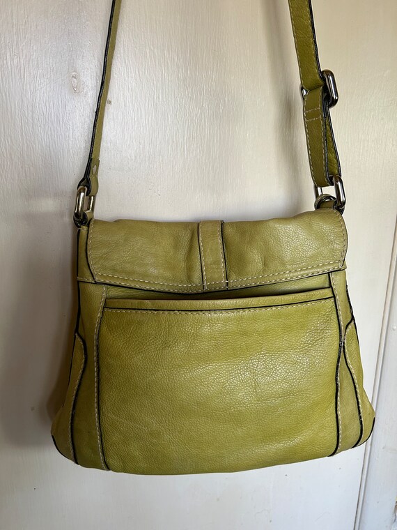 Fossil Olive Green Leather Crossbody Purse - image 5