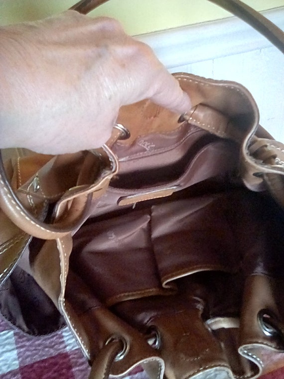 Fossil tan leather shoulder bag purse - image 5
