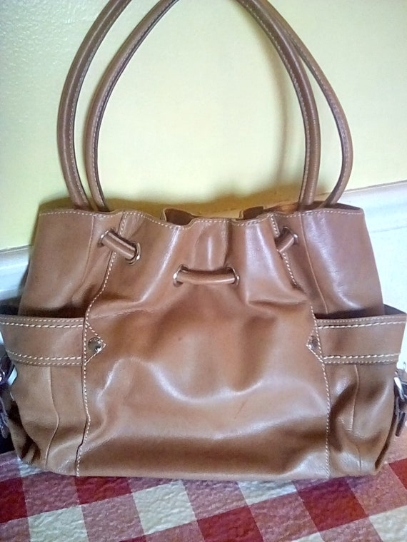 Fossil tan leather shoulder bag purse - image 2