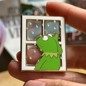 Kermie Meme Pins | kermit the frog inspired internet best friends hugging sad blanket window rain emo gift depressed bff phone bsf bestie