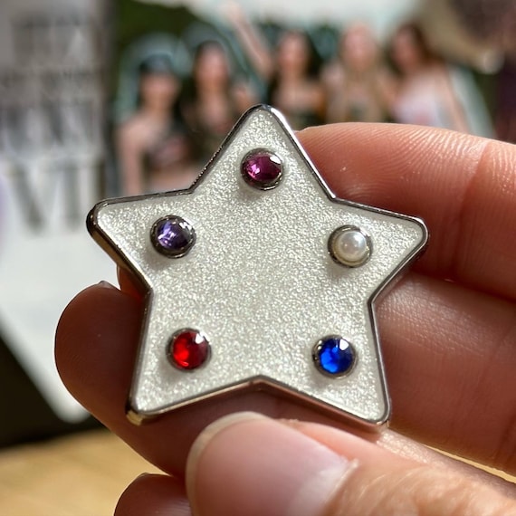 Temple Door Star Pin | Steven universe inspired 3d rhinestone gems pearl lapis lazuli amethyst rose quart garnet ruby sapphire enamel
