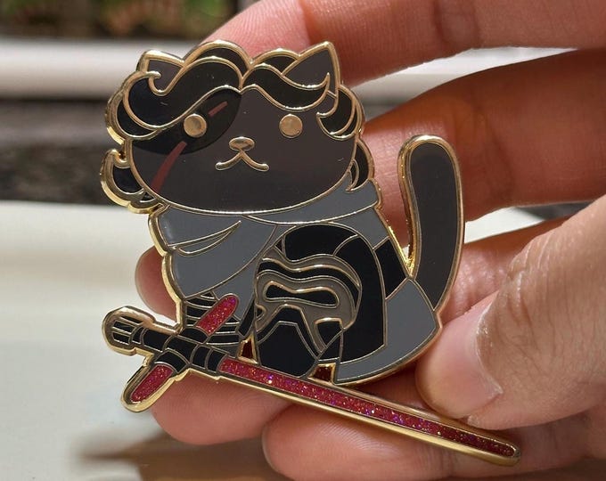 Meowlo Cat Pin | Reylo Kylo Rey Star Wars Inspired Enamel Pin Neko ...