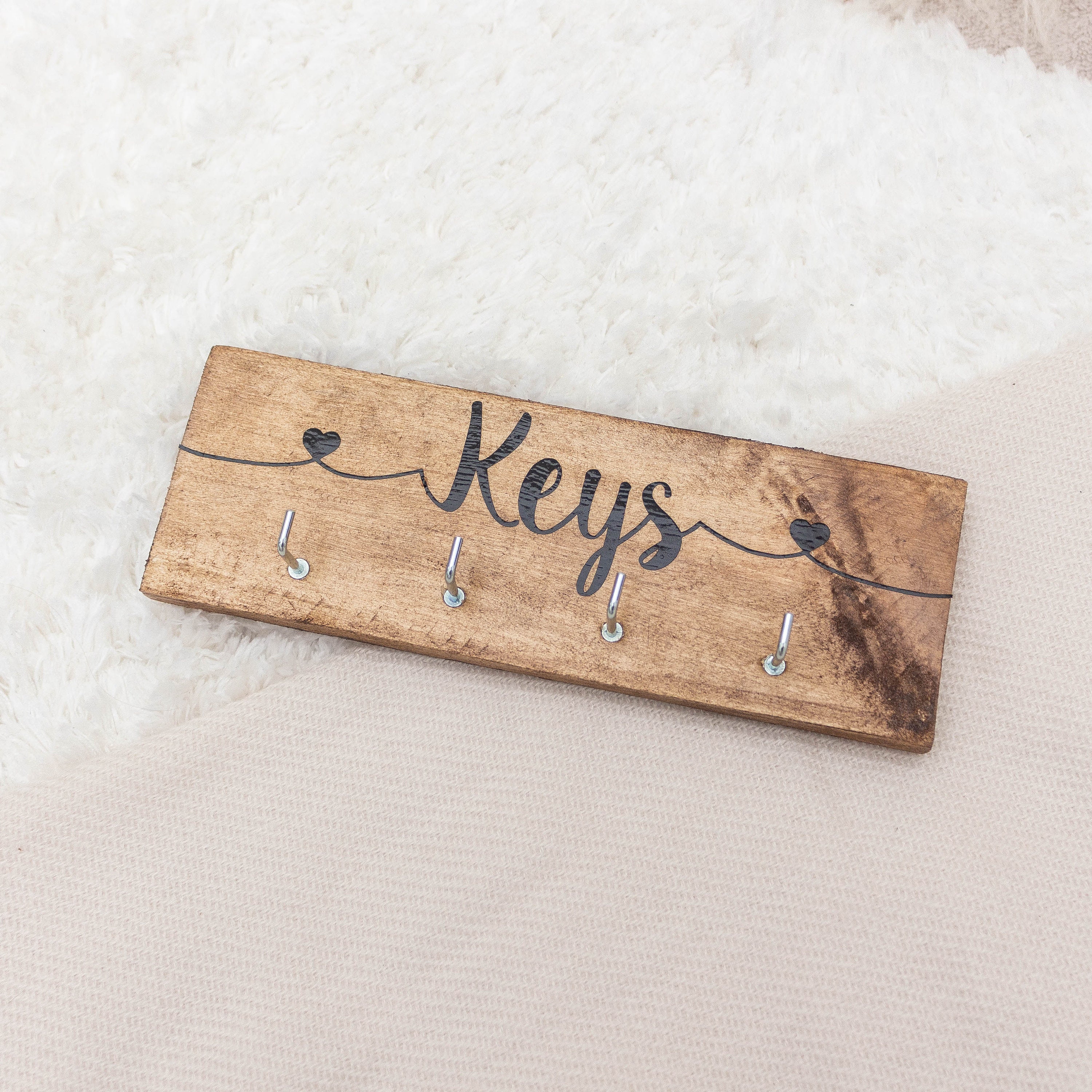 HANDMADE Wooden Sign / Keys Hooks Sign / Made from Reclaimed Etsy