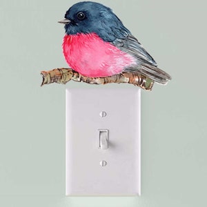 Pink Robin Removable Fabric Wall Sticker for Room Decor