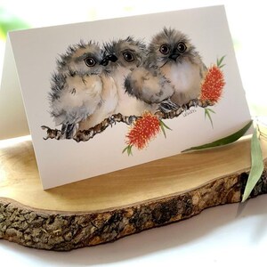 Aquarell-Tawny Frogmouth leere Grußkarte zum Geburtstag, danke oder den besonderen Anlass